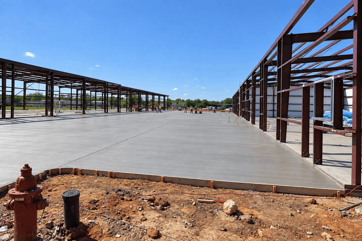 Residential driveway concrete pour and finish